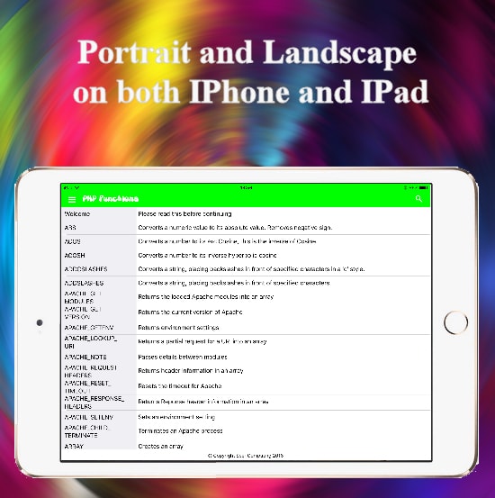 A to Z of PHP functions in an app